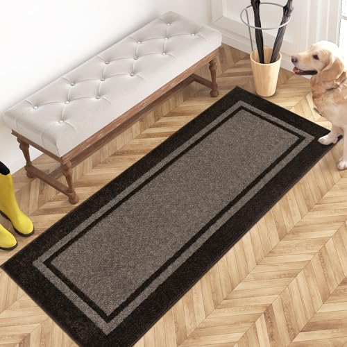 PURRUGS Dirt Trapping Door Mat 24" x 60" (Grayish Brown & Coffee)
