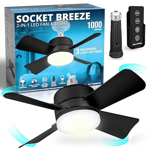 Bell+Howell Socket Breeze Fan Light