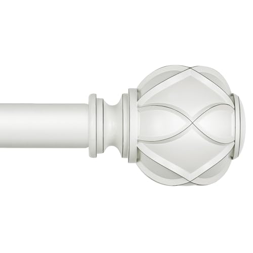 KAMANINA White Curtain Rods 72 to 144 Inches