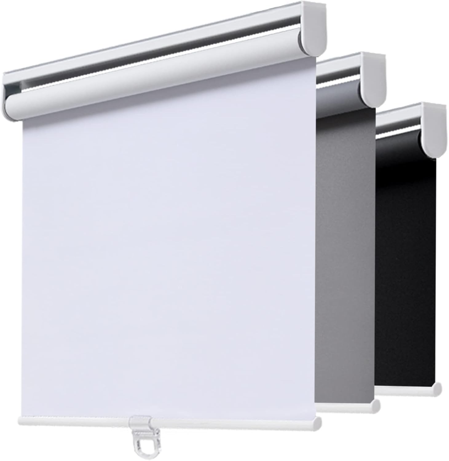 Cordless Roller Shades Blackout Blinds for Windows Room Darkening Rolled Up Shades with Spring System, UV Protection Window Shades Door Blinds for Home and Office (77" W x 72" H, White)
