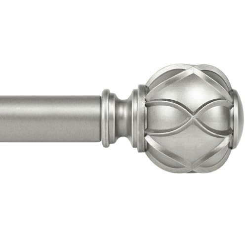 KAMANINA 1 Inch Extra Long Curtain Rod (Silver)