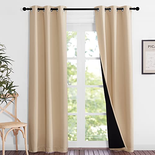 NICETOWN Living Room Shaded Draperies (Biscotti Beige)