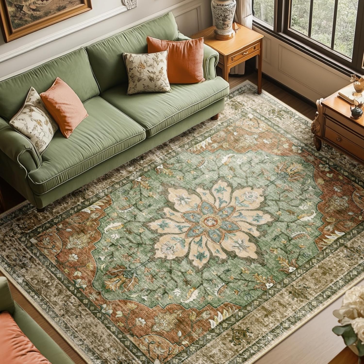 RELEANY 8'x10' Washable Non-Slip Rug