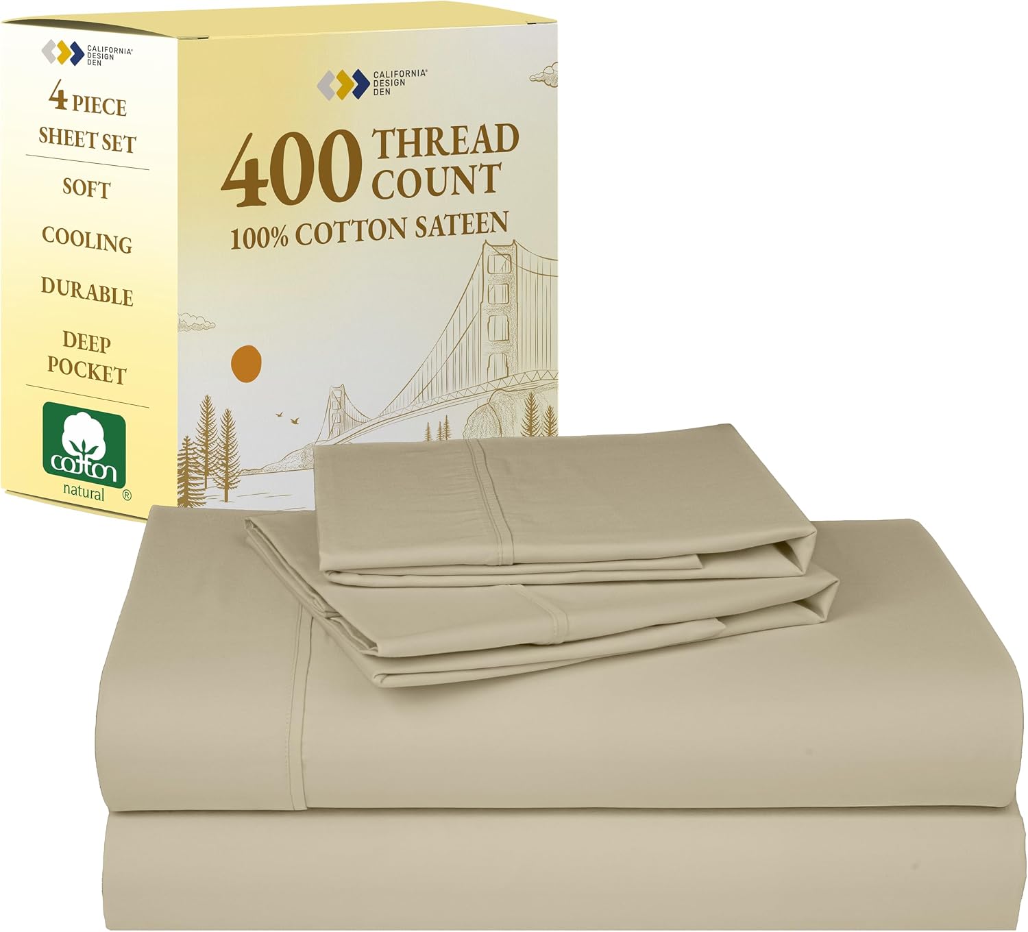 400TC Cotton Cal King (Beige)