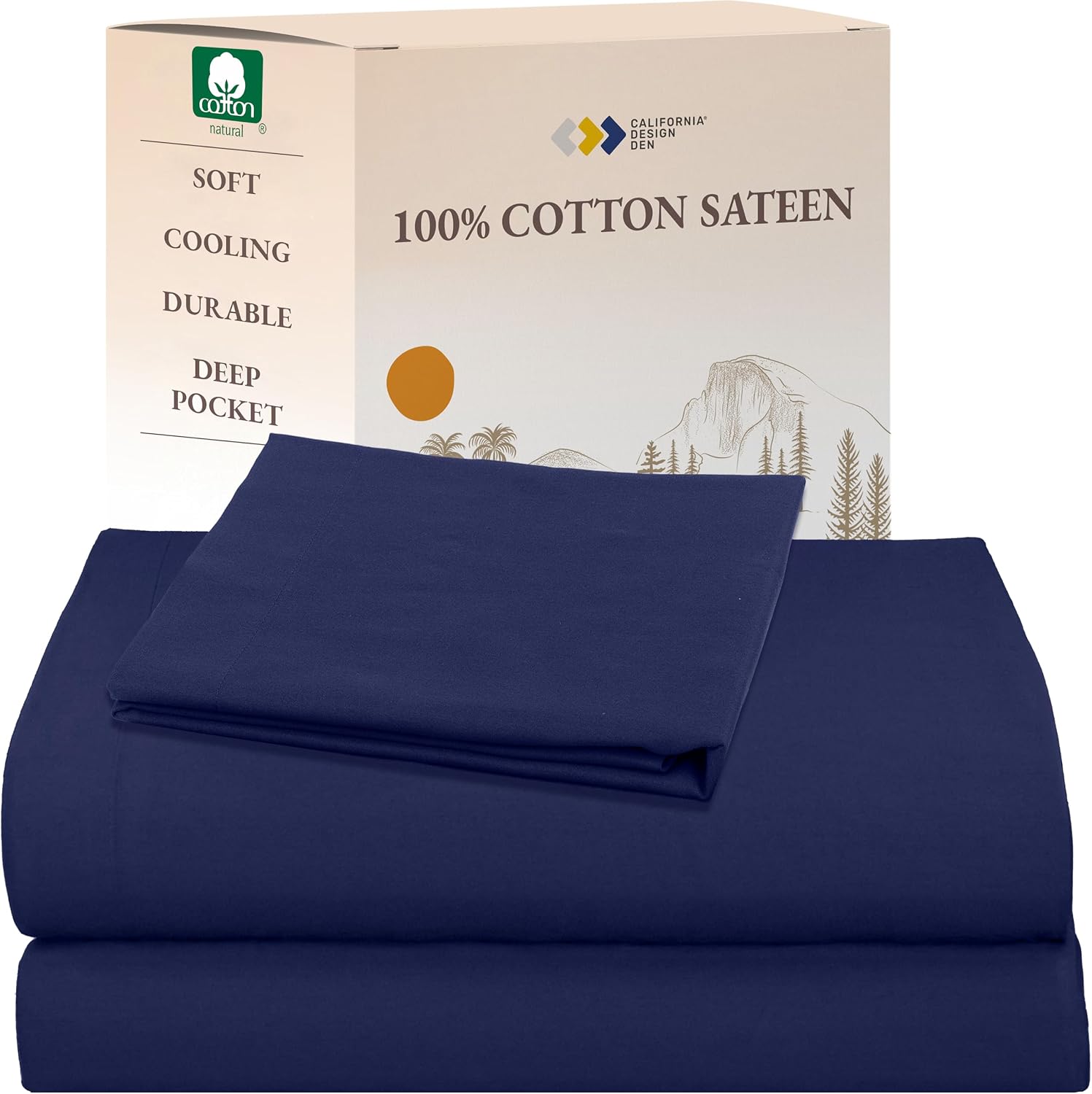 California Design Den Twin Sateen (Navy)