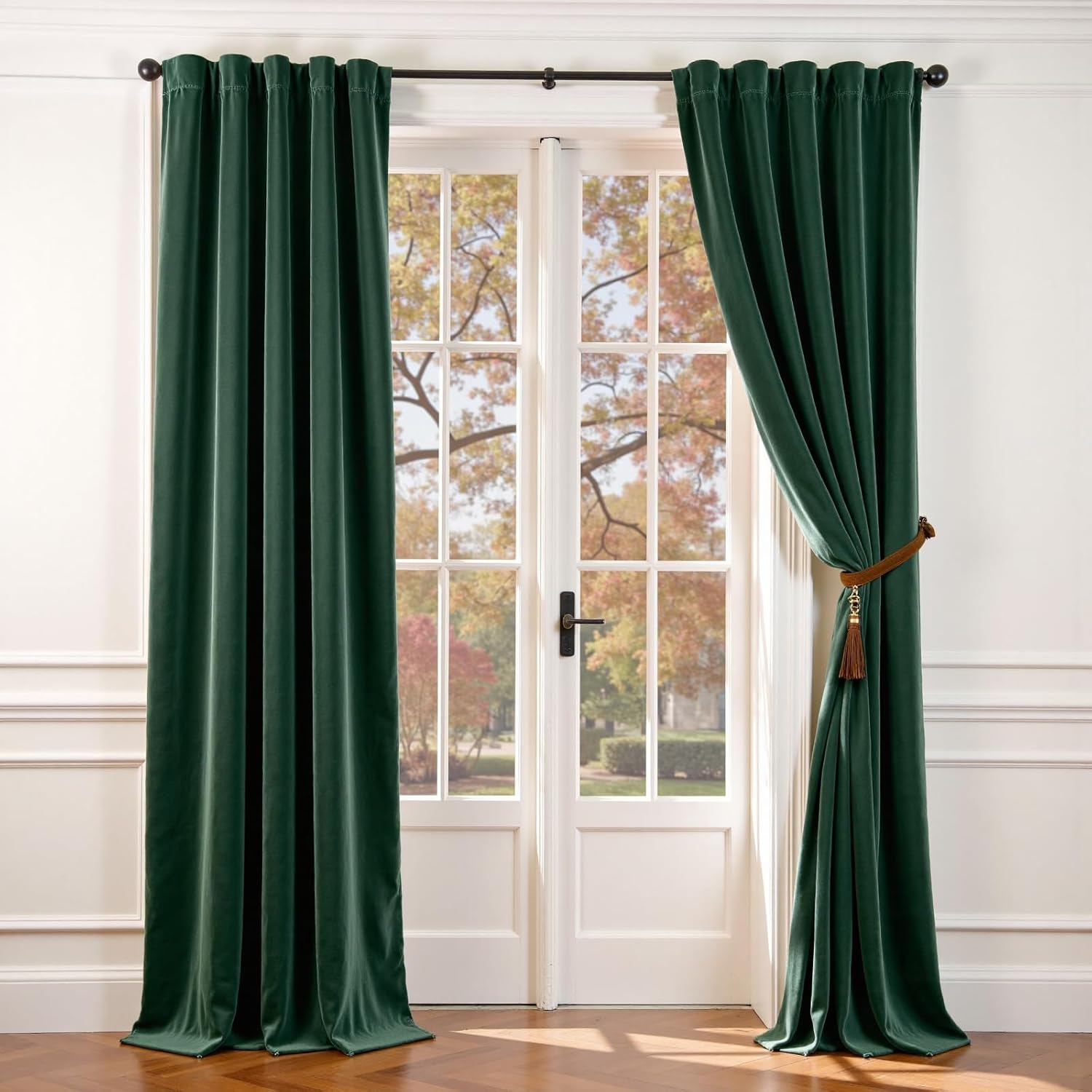 Lazzzy Emerald Green Velvet Curtains