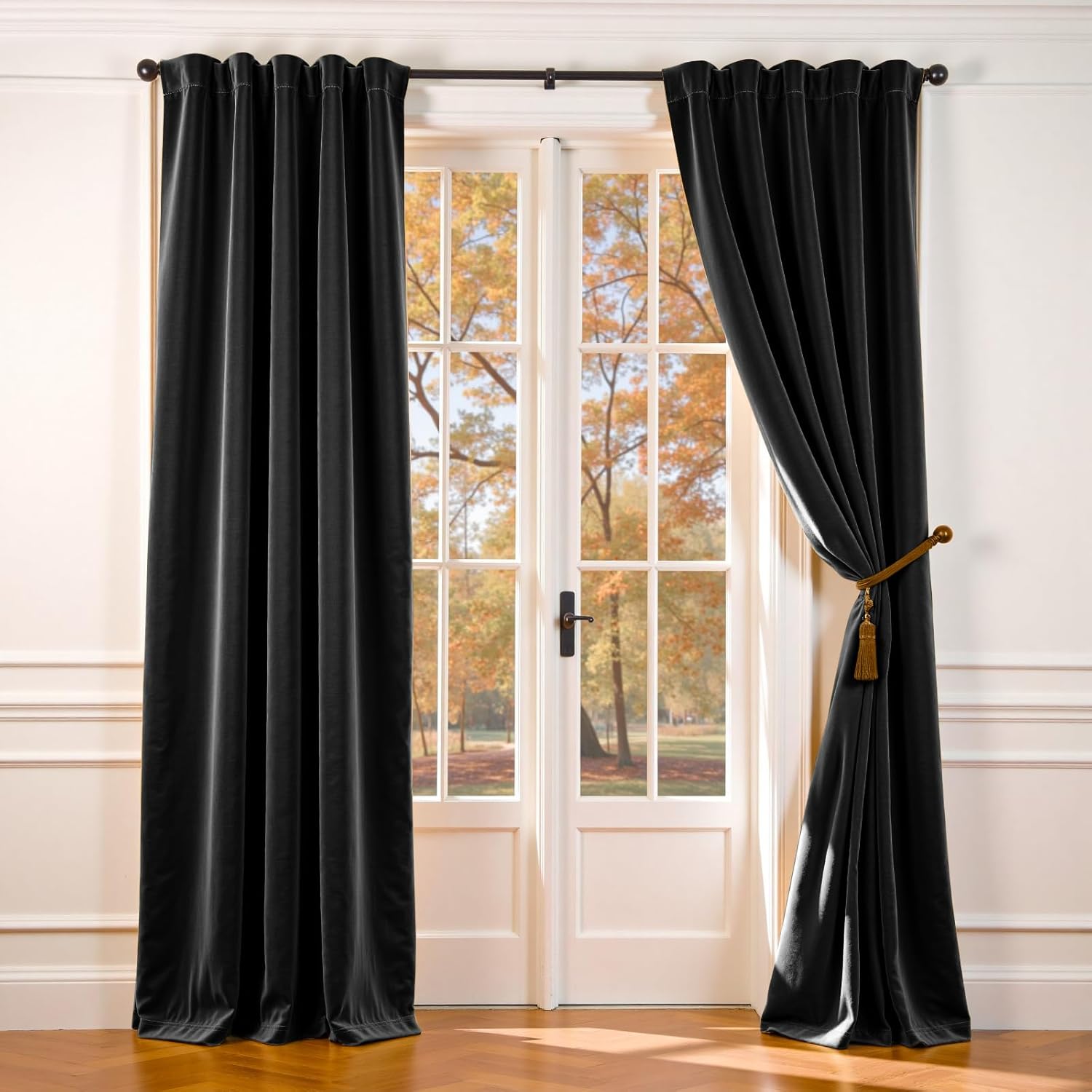 Lazzzy Velvet Black Curtains