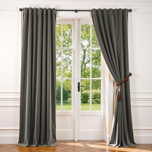 Lazzzy Velvet Grey Curtains