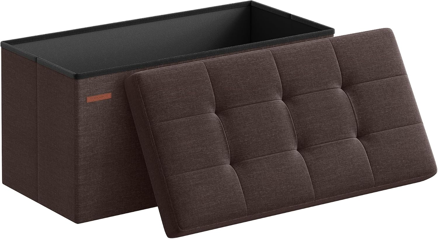 SONGMICS Mazie 30" Folding Ottoman (Brown)
