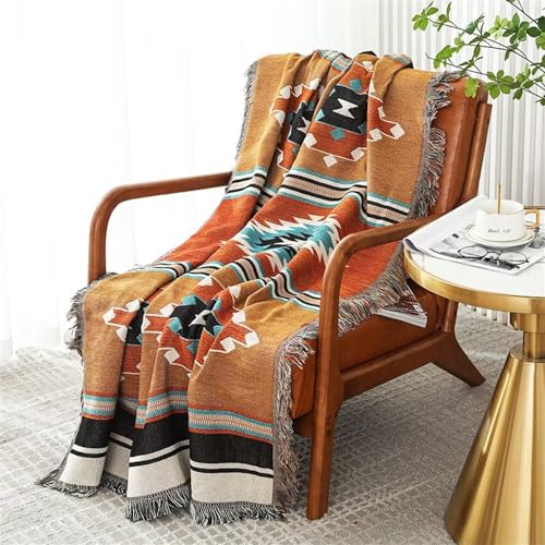 Homesy Boho Throw Blankets Southwestern Bed Throws Cover Reversible Green Aztec Southwest Blanket for Couch Chair Sofa Home Outdoor Beach Car Tent Travel Camping 63"x87"