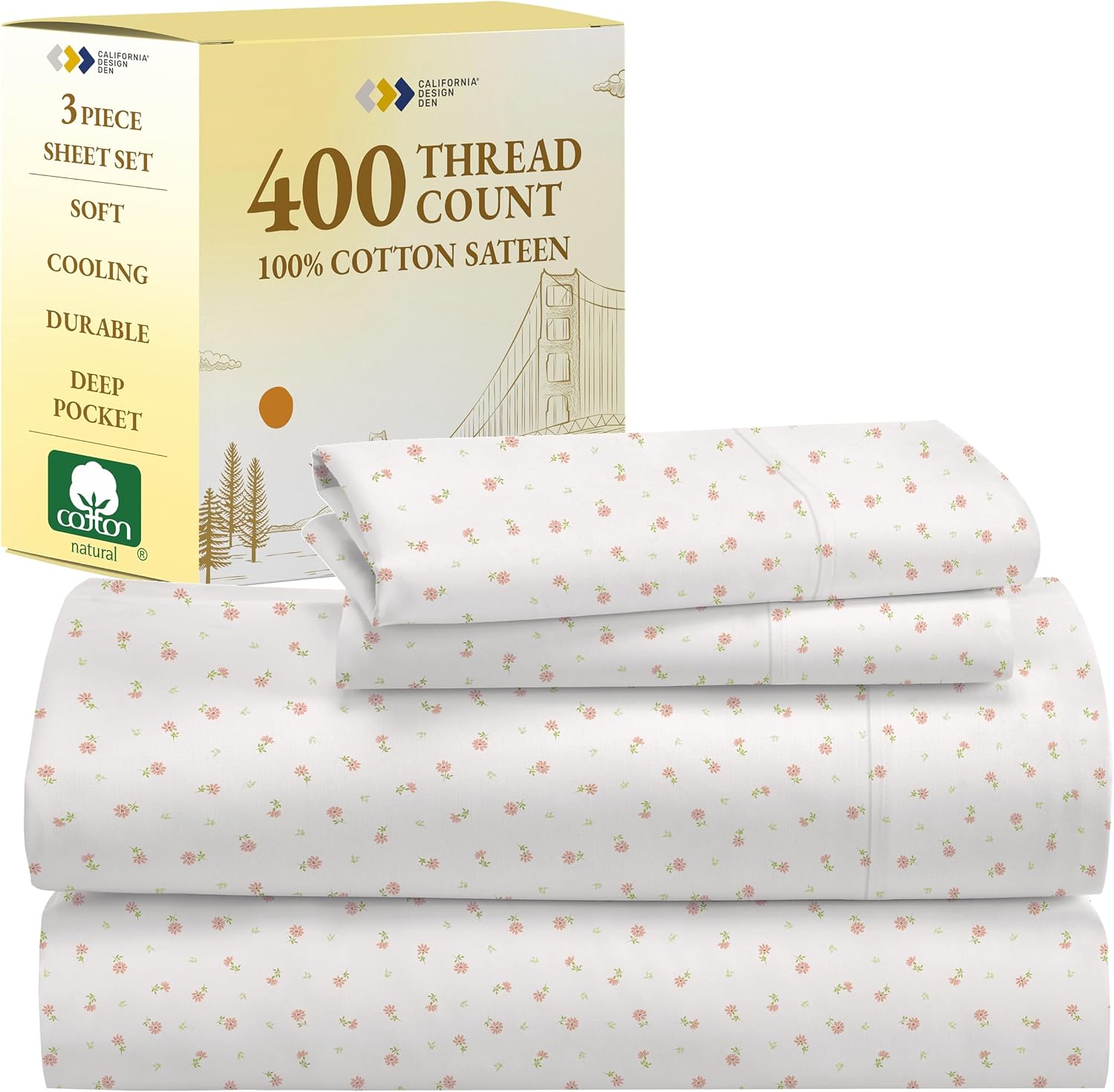 California Design Den Printed Twin XL Sheet Sets - Floral
