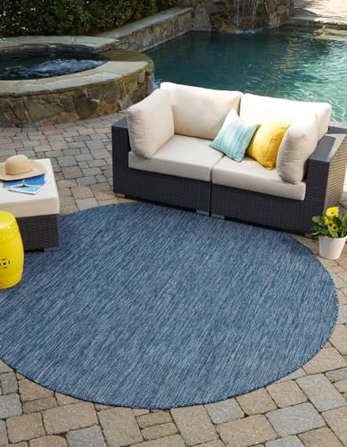 Unique Loom 10' Round Blue/Navy