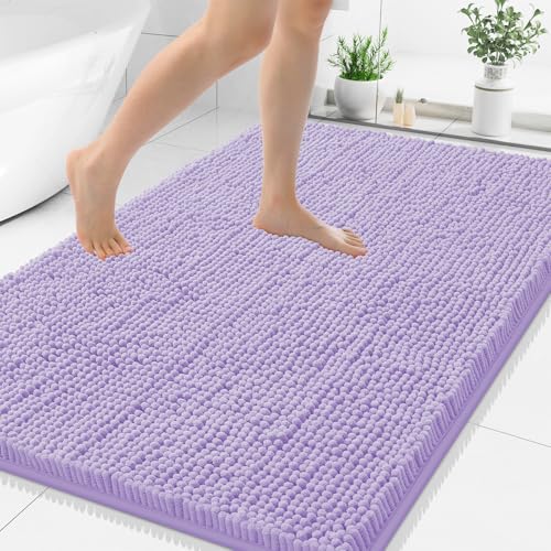 Smiry Luxury Chenille Bathroom Rugs 48x32 (Purple)