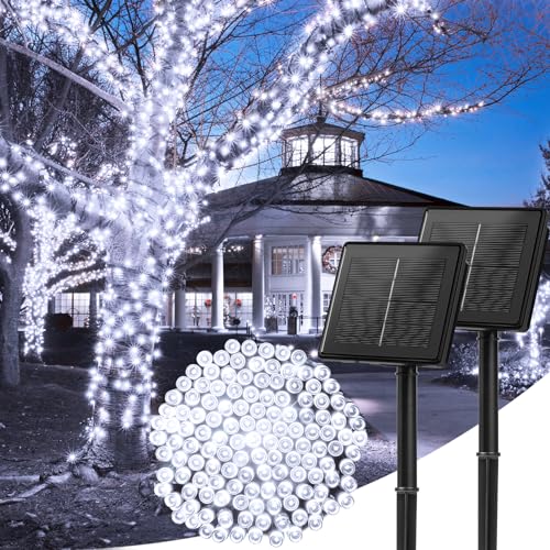 Solar Lights Outdoor 2 Pack 400 LED