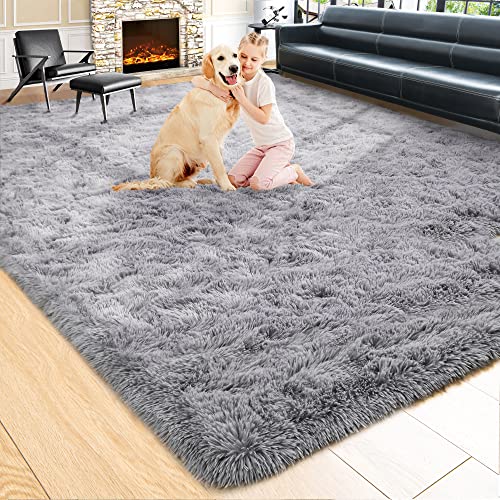 Noahas Extra Large 9x12 Fluffy Grey Rug
