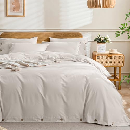JELLYMONI Cotton Duvet Cover Queen Size - Beige