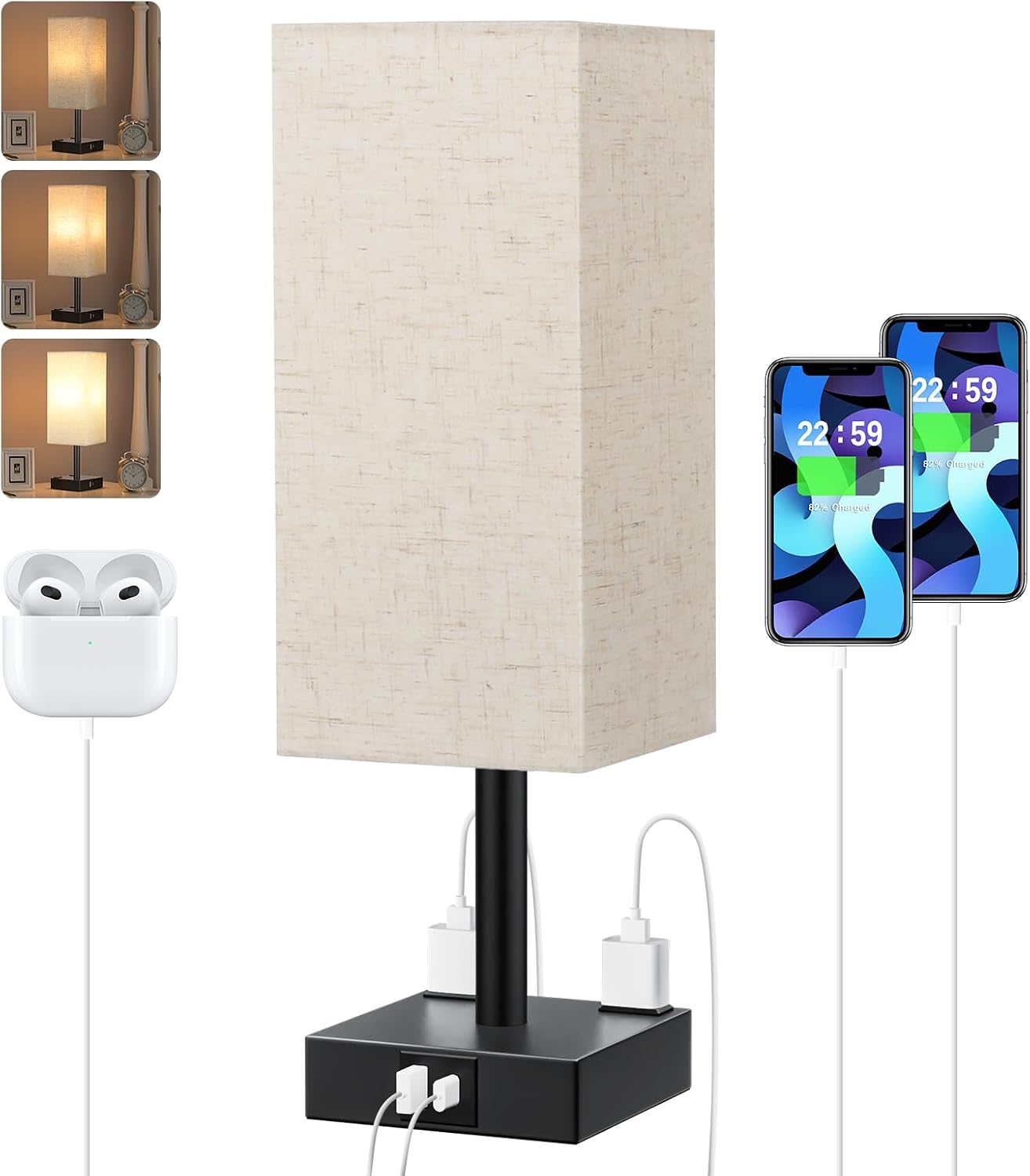 aooshine Touch Bedside Table Lamp