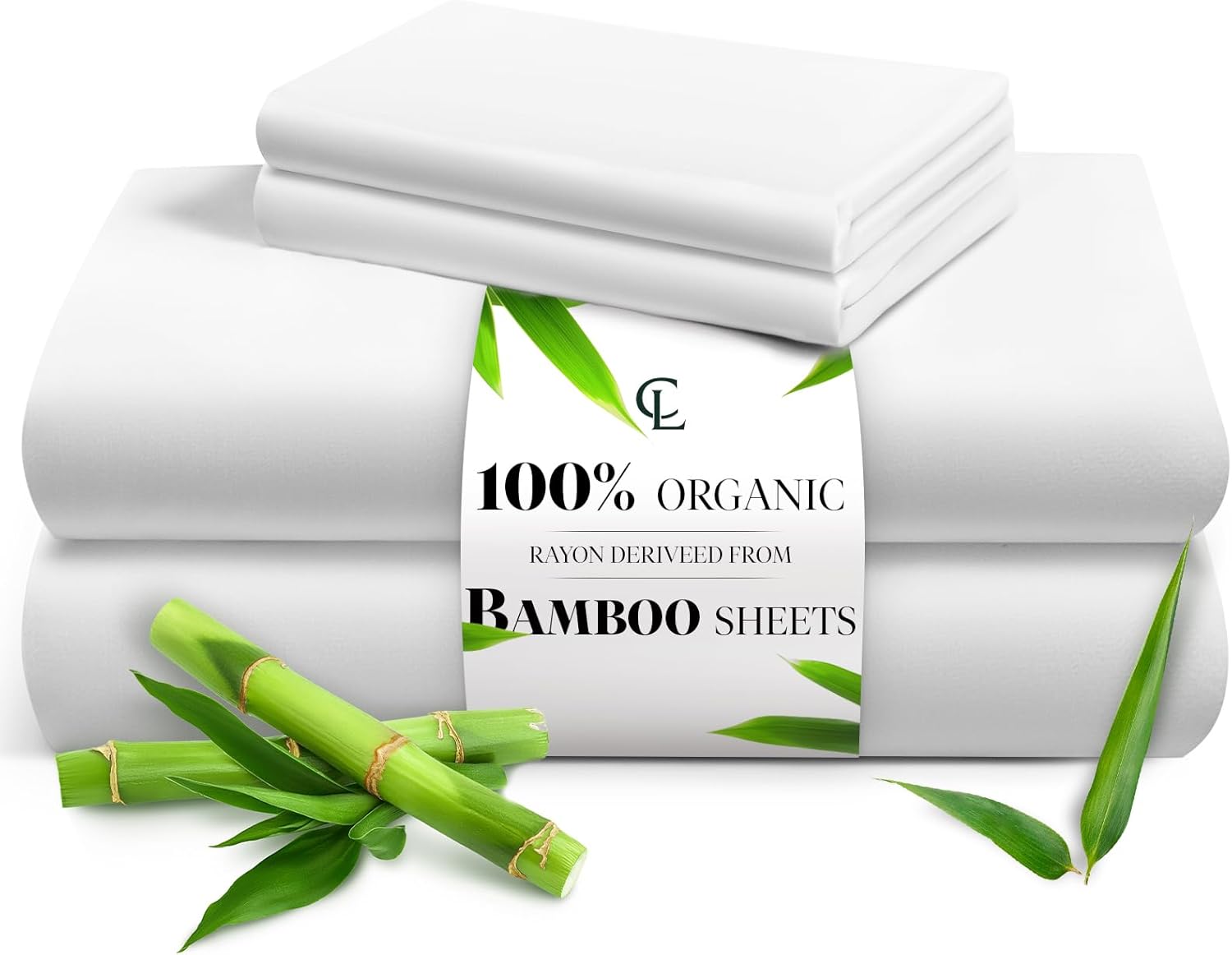 LuxClub King Bamboo Sheets (White)