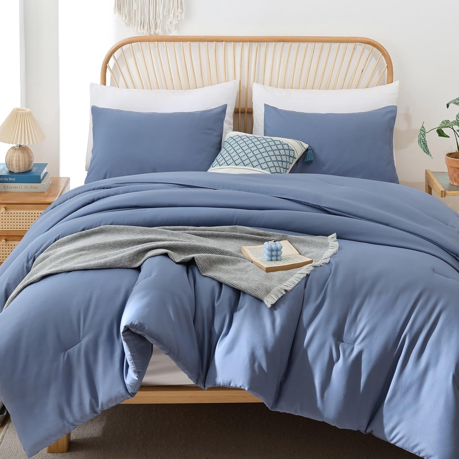 ROSGONIA Comforter Full Size (Slate Blue)