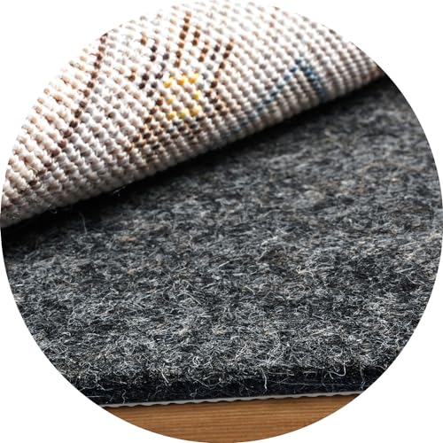 BAGAIL Felt and Natural Rubber Backing Rug Pads 1/4 Thick, Round 8 Ft Non Slip Carpet Gripper Keep Rugs in Place, Under Area Rug Protective Cushioned Pads, Carpet Runners, Hardwood Floors Protection
