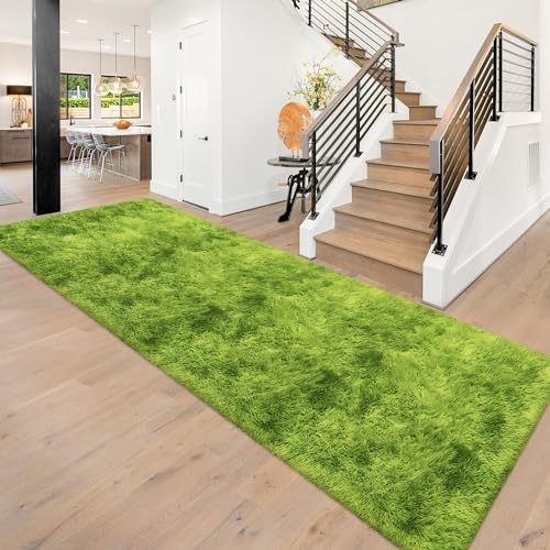 JiaoBaba 3x10ft Green Tie-Dye Runner