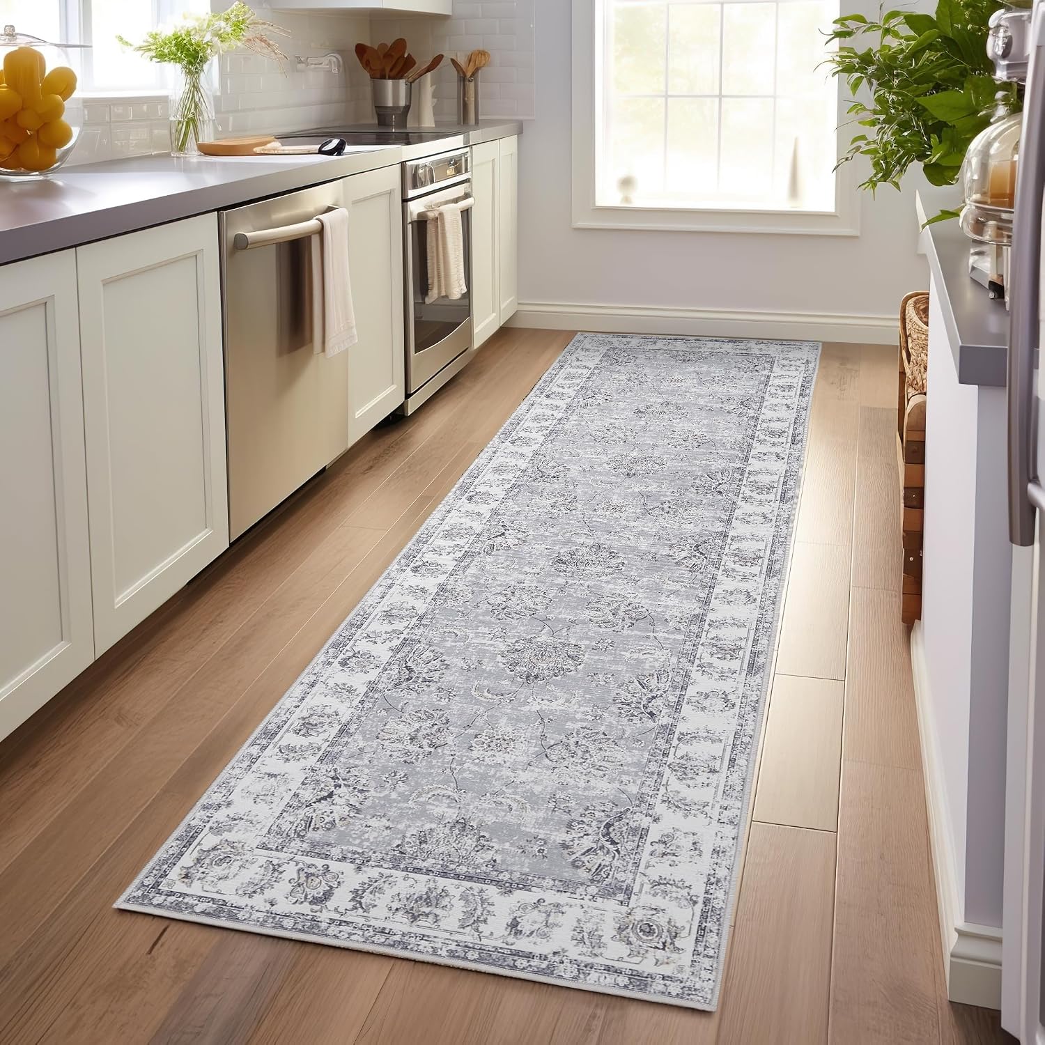 jinchan Vintage Floral Runner