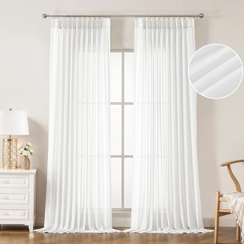 WEST LAKE Bright White Pinch Pleat Sheer 95"
