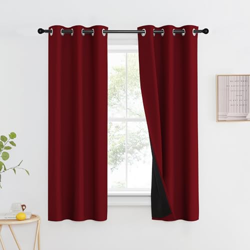 NICETOWN 100% Blackout Curtains (Burgundy)