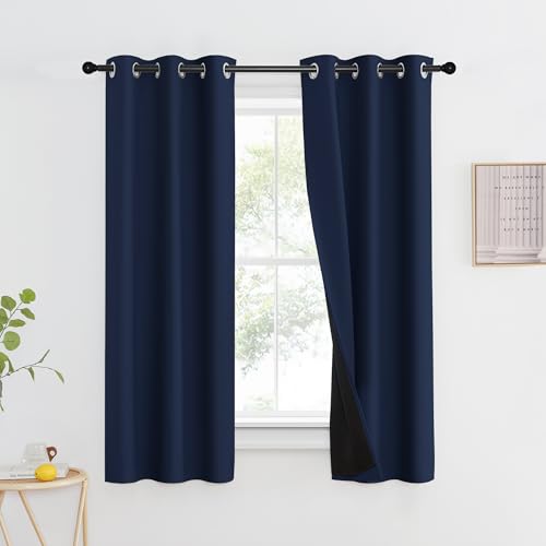 NICETOWN 100% Blackout Curtain Set, 37W x 60L