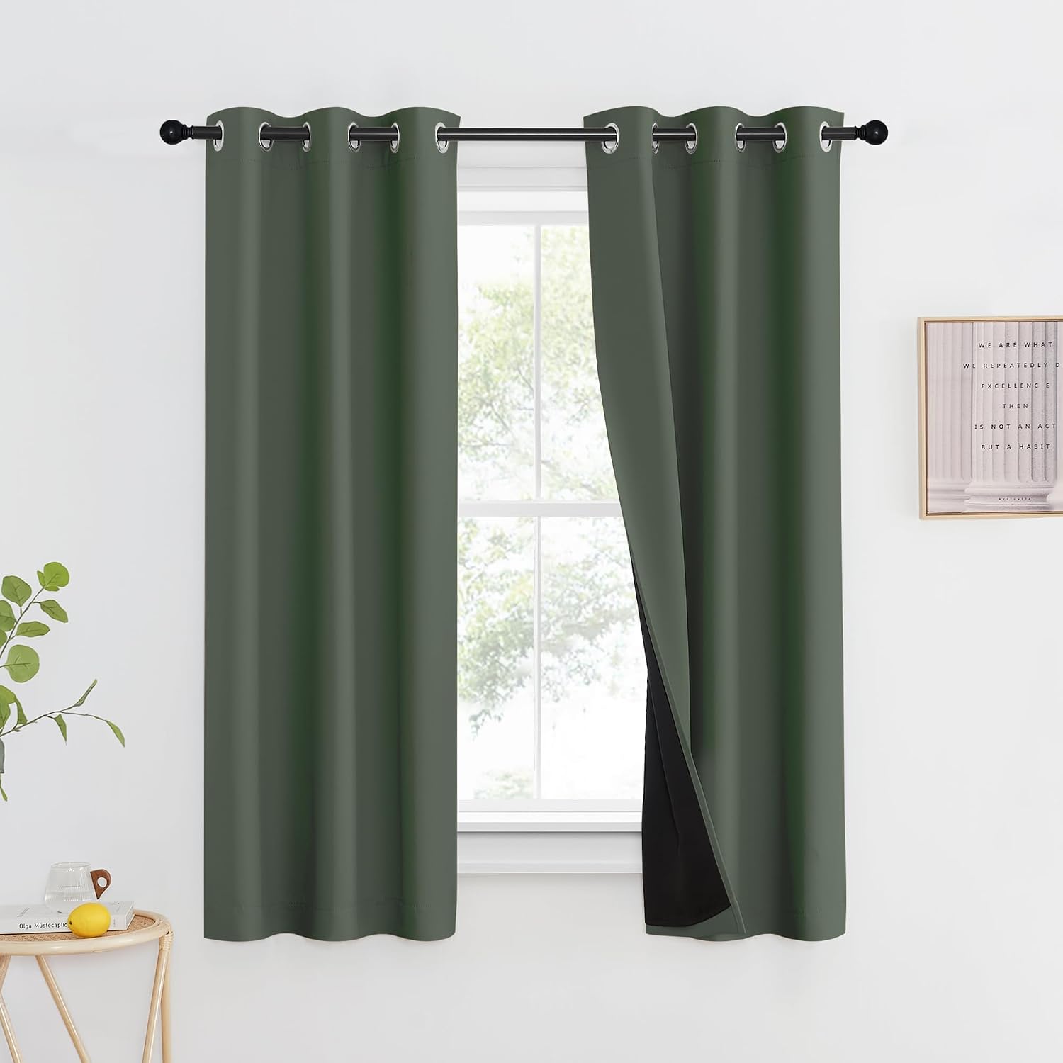 NICETOWN 100% Blackout Curtains 60" Long