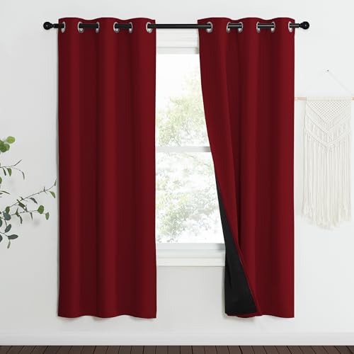 NICETOWN 100% Blackout Curtains with Black Liner Backing