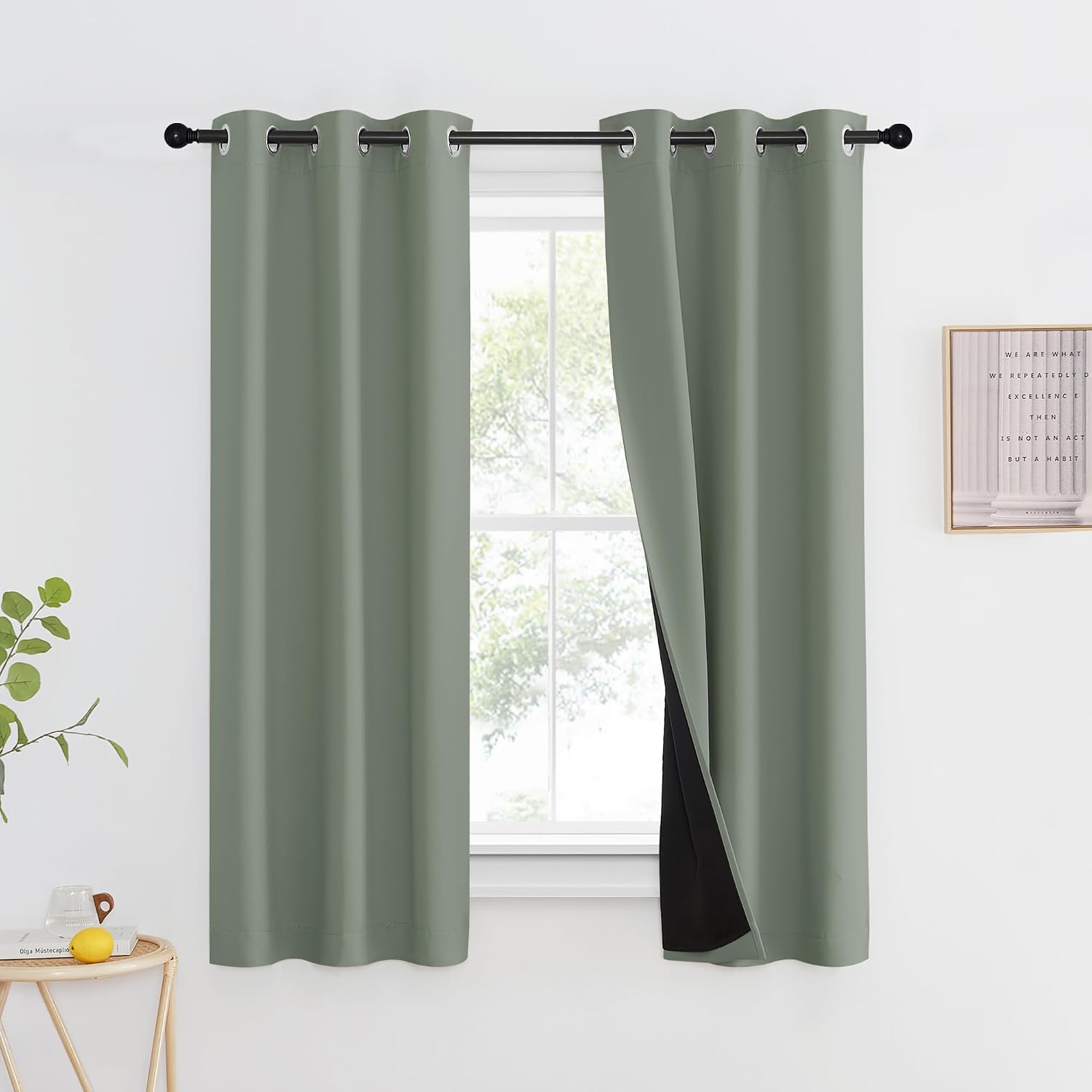 NICETOWN Greyish Green 60" Drop
