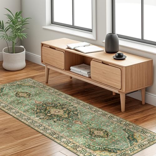 Deerly Green Runner Rugs 2x6 Ft