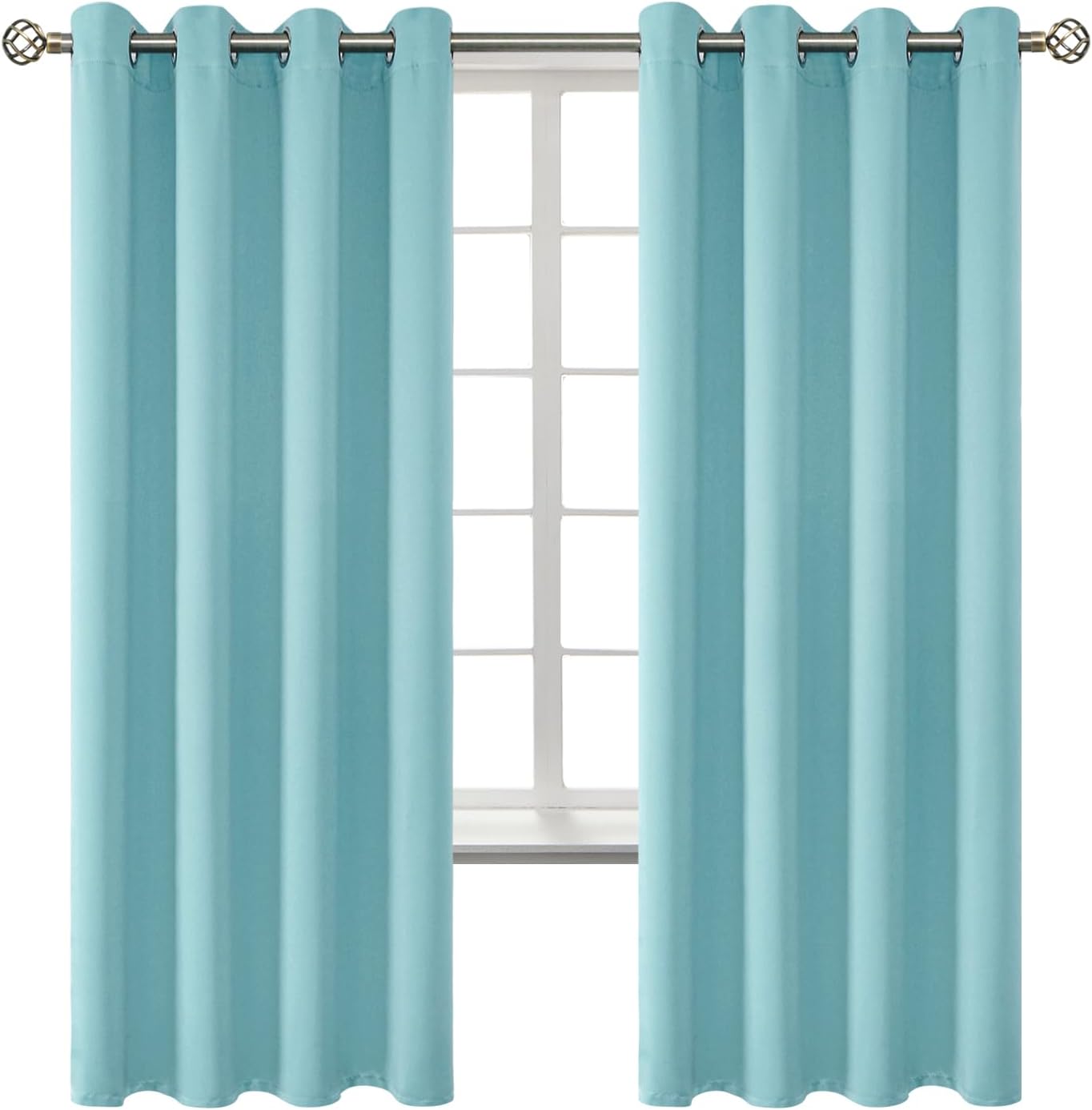 BGment Blackout Curtains - Grommet Thermal Insulated Room Darkening Bedroom and Living Room Curtains, Set of 2 Panels (52 x 72 Inch, Baby Blue)