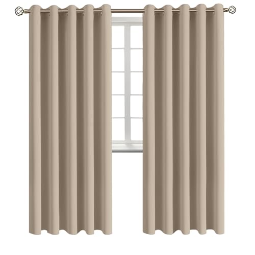 BGment Blackout Curtains - Grommet Thermal Insulated Room Darkening Bedroom and Living Room Curtains, Set of 2 Panels (70 x 84 Inch, Sand)