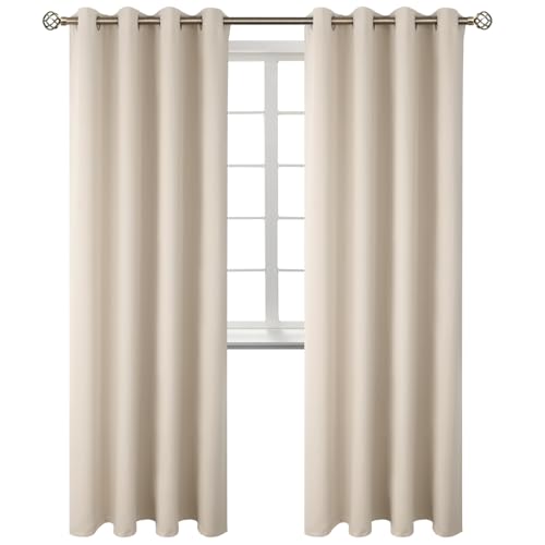 BGment Blackout Curtains - Grommet Thermal Insulated Room Darkening Bedroom and Living Room Curtains, Set of 2 Panels (52 x 84 Inch, Champagne)