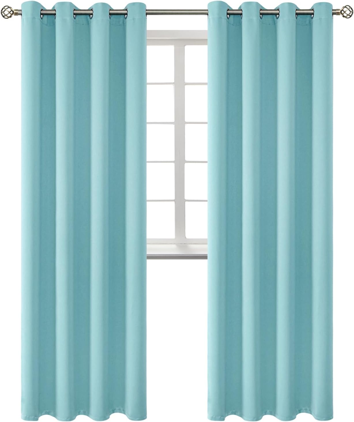 BGment Blackout Curtains - Grommet Thermal Insulated Room Darkening Bedroom and Living Room Curtains, Set of 2 Panels (52 x 95 Inch, Baby Blue)