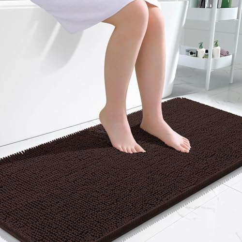 OLANLY Bathroom Rugs 47x24 (Brown)