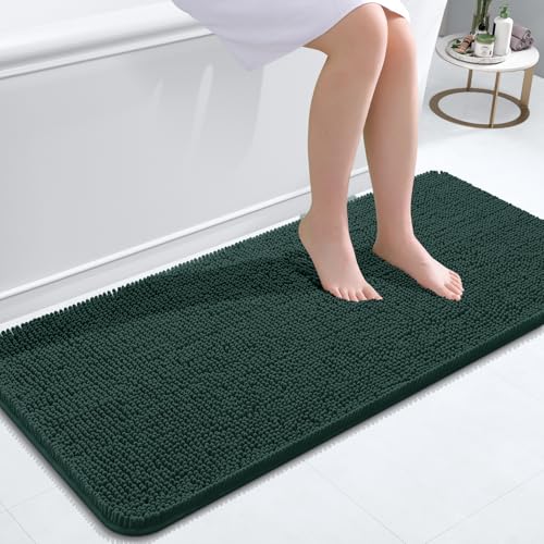 OLANLY Bathroom Rugs 47x20 (Blackish Green)