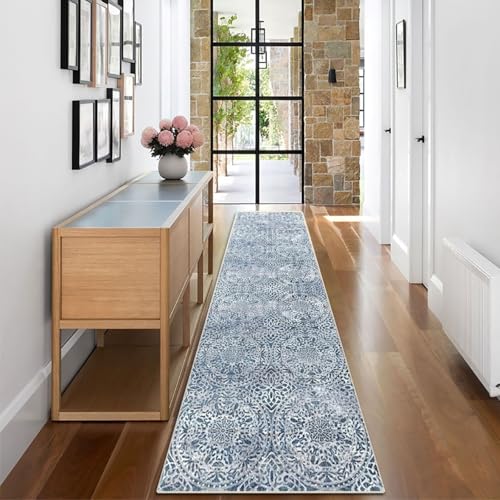 vivorug Blue 2x10 Machine Washable Runner