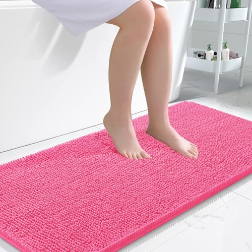 OLANLY Bathroom Rugs 47x24 (Hot Pink)