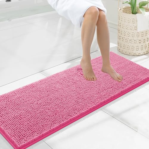 Smiry 47x17 Chenille Rug (Hot Pink)