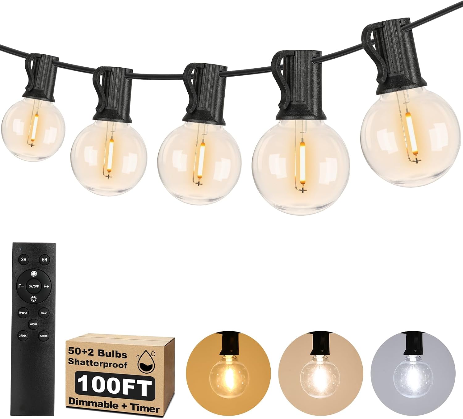 Bosceos 100FT G40 Dimmable Lights
