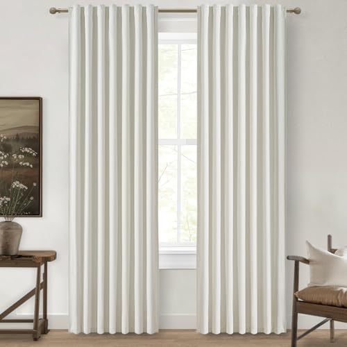 Beige White Linen 90in