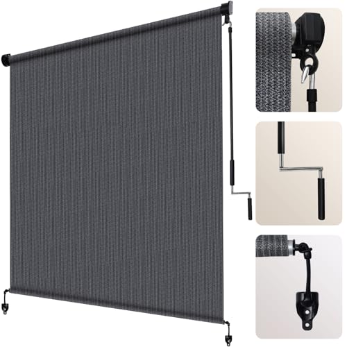 Artpuch Outdoor Roller Shade 5' x 8' (Blue Gray)