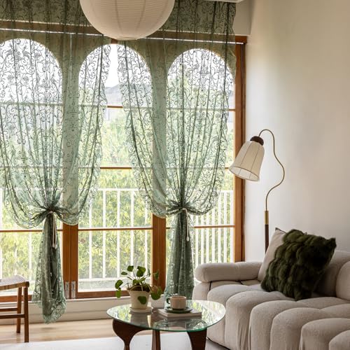 Green Sheer Curtains 108"
