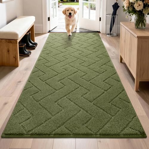 PURRUGS Dirt Trapping Door Mat 32" x 70" (Sage Green)