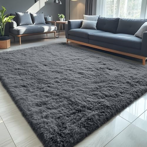 OLANLY 5x8 Grey Shag Rug