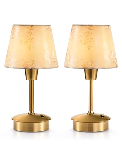UMEXUS 2 Pack Small Cordless Table Lamp for Restaurant Dinner Table, 5200mAh Battery Operated Touch Lamps, Rechargeable Dimmable Portable Night Light for Bedside Dining Room Patio Kitchen Outdoor
