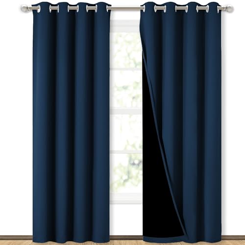 NICETOWN Moroccan Blue Full Shade Curtain Panels